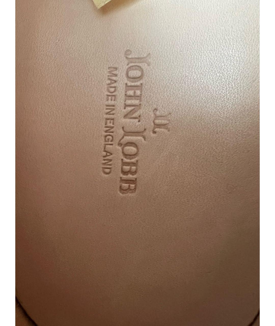 JOHN LOBB Оранжевое кожаные мокасины, фото 7