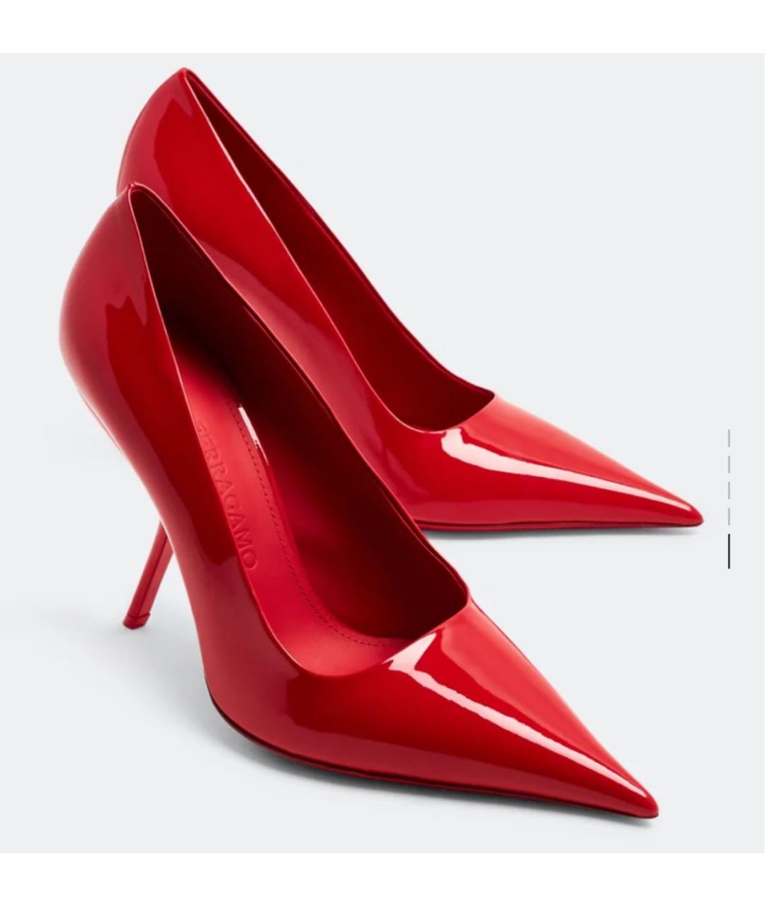 FERRAGAMO Красные туфли из лакированной кожи, фото 5