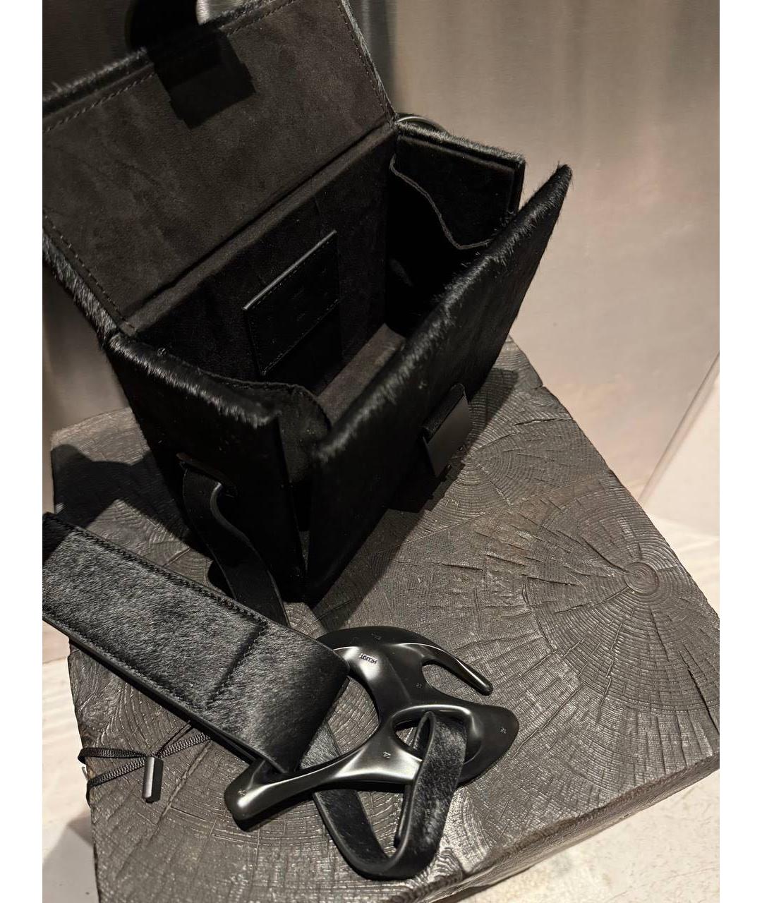 HELIOT EMIL Черная шерстяная сумка через плечо, фото 3