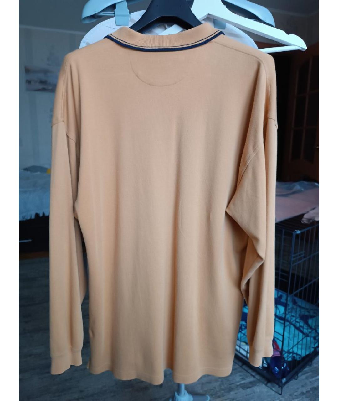 GUCCI Горчичное хлопковое поло с длинным рукавом, фото 2