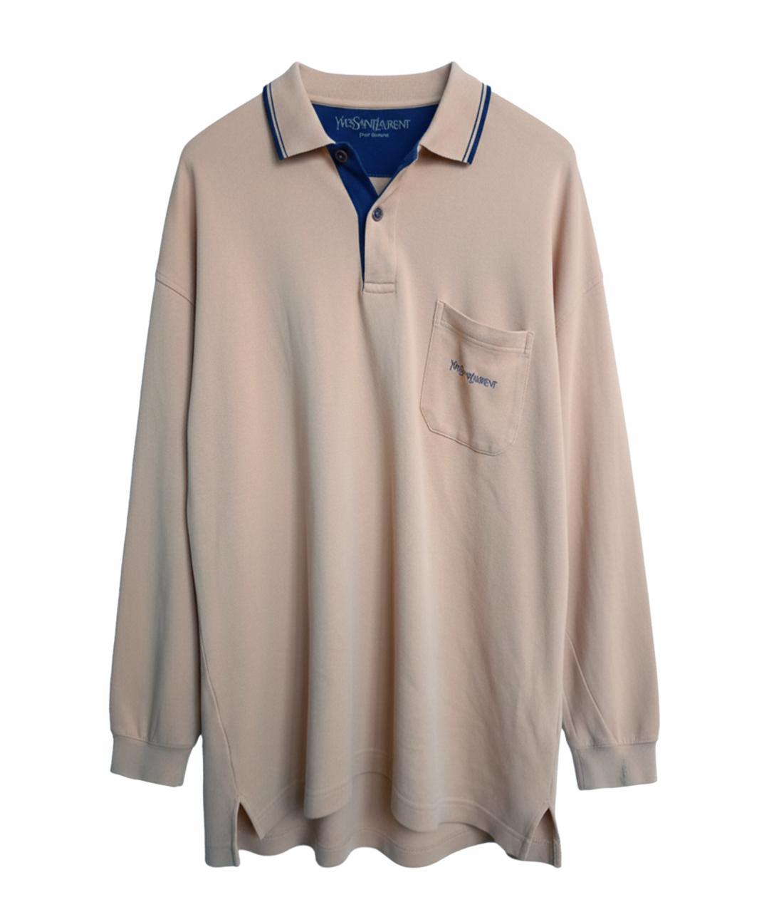 GUCCI Горчичное хлопковое поло с длинным рукавом, фото 1