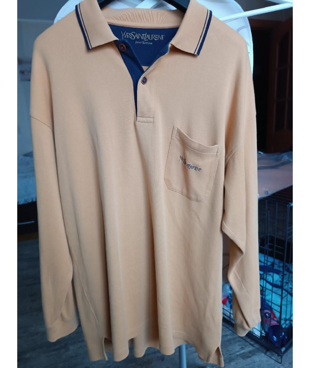 GUCCI Горчичное хлопковое поло с длинным рукавом, фото 6