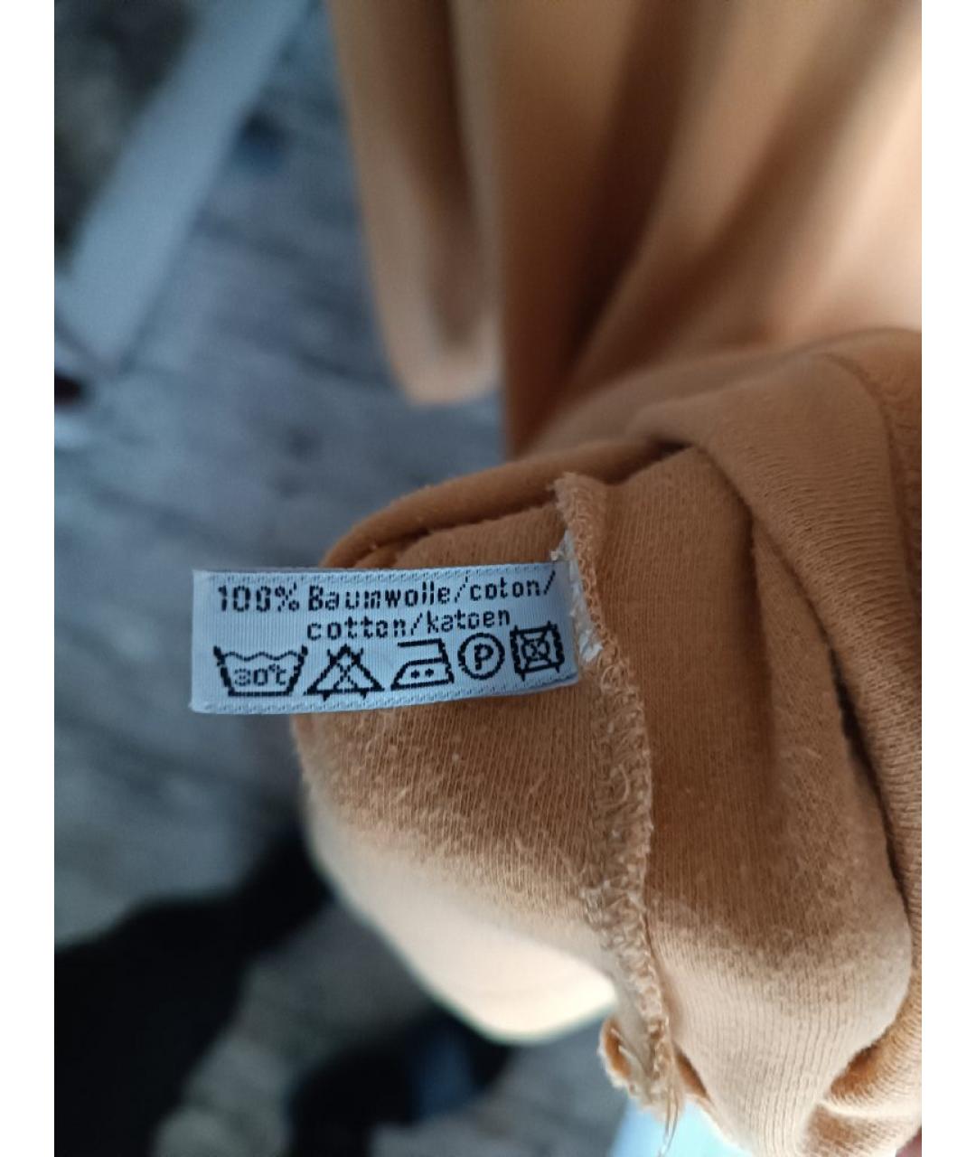 GUCCI Горчичное хлопковое поло с длинным рукавом, фото 5