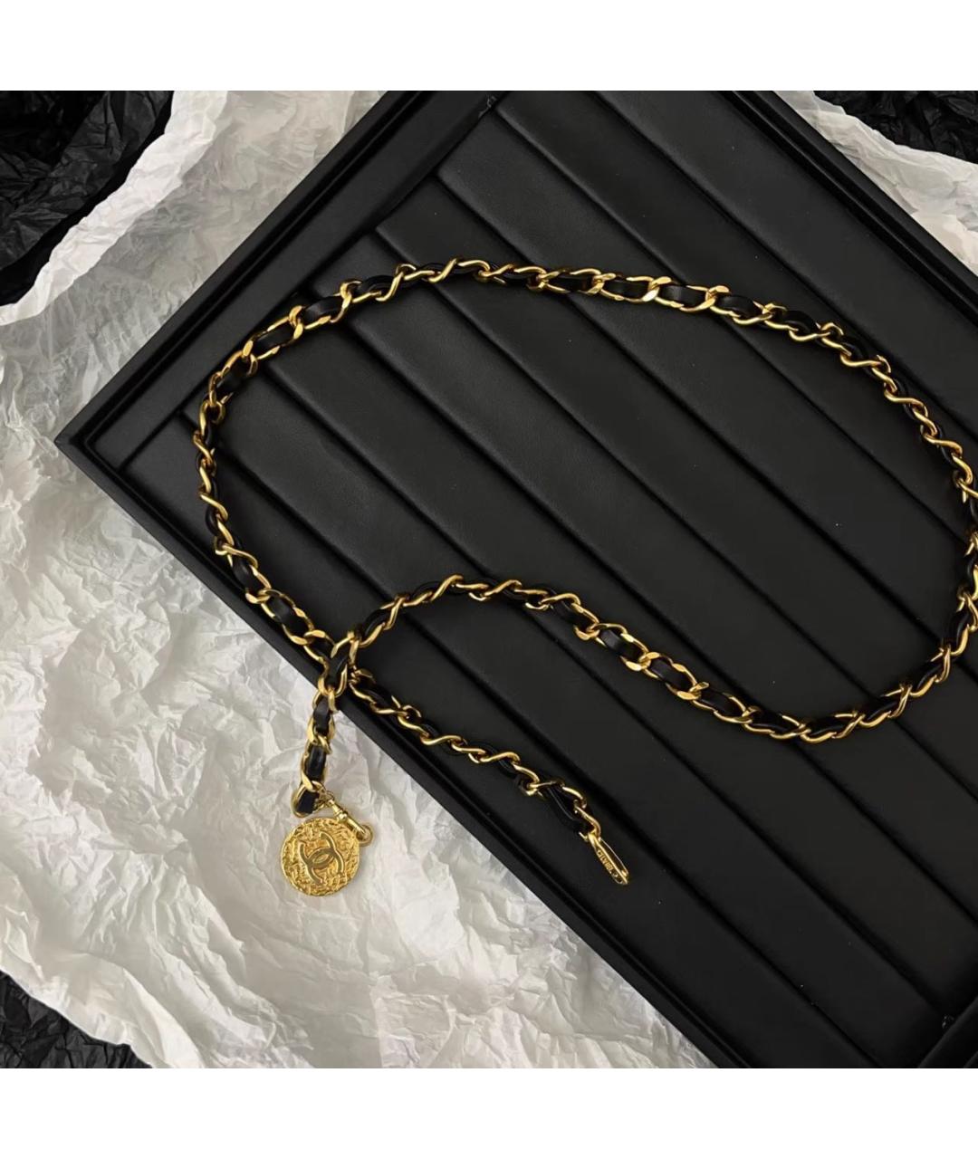 CHANEL Черный кожаный ремень, фото 5