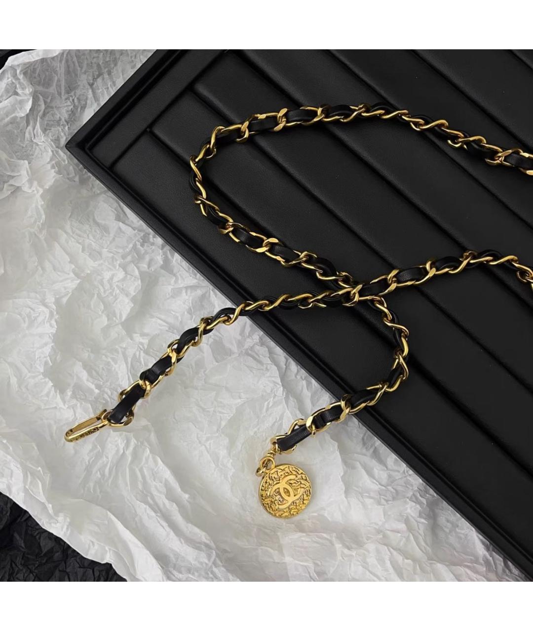 CHANEL Черный кожаный ремень, фото 2