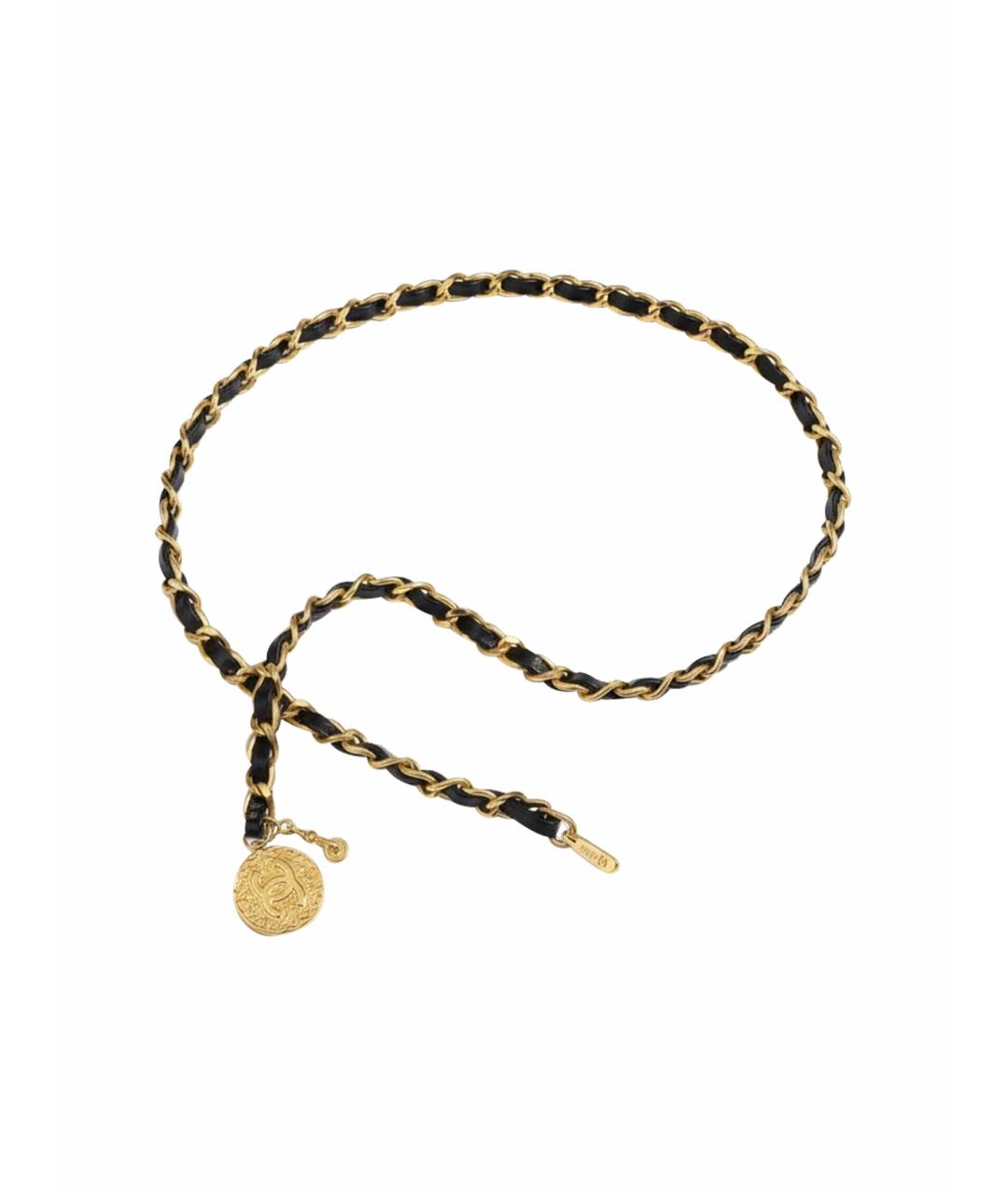 CHANEL Черный кожаный ремень, фото 1