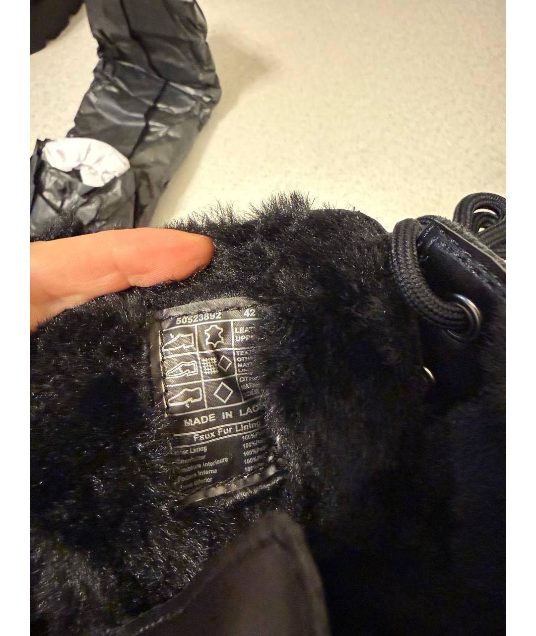 HUGO BOSS Черные кожаные высокие ботинки, фото 5