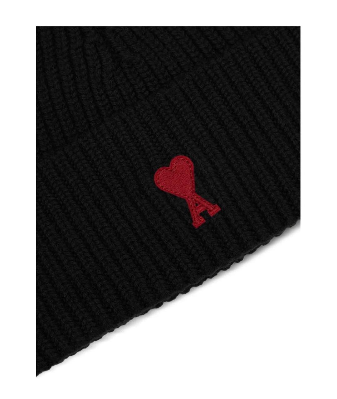 Ami Paris Черная шерстяная шапка, фото 2