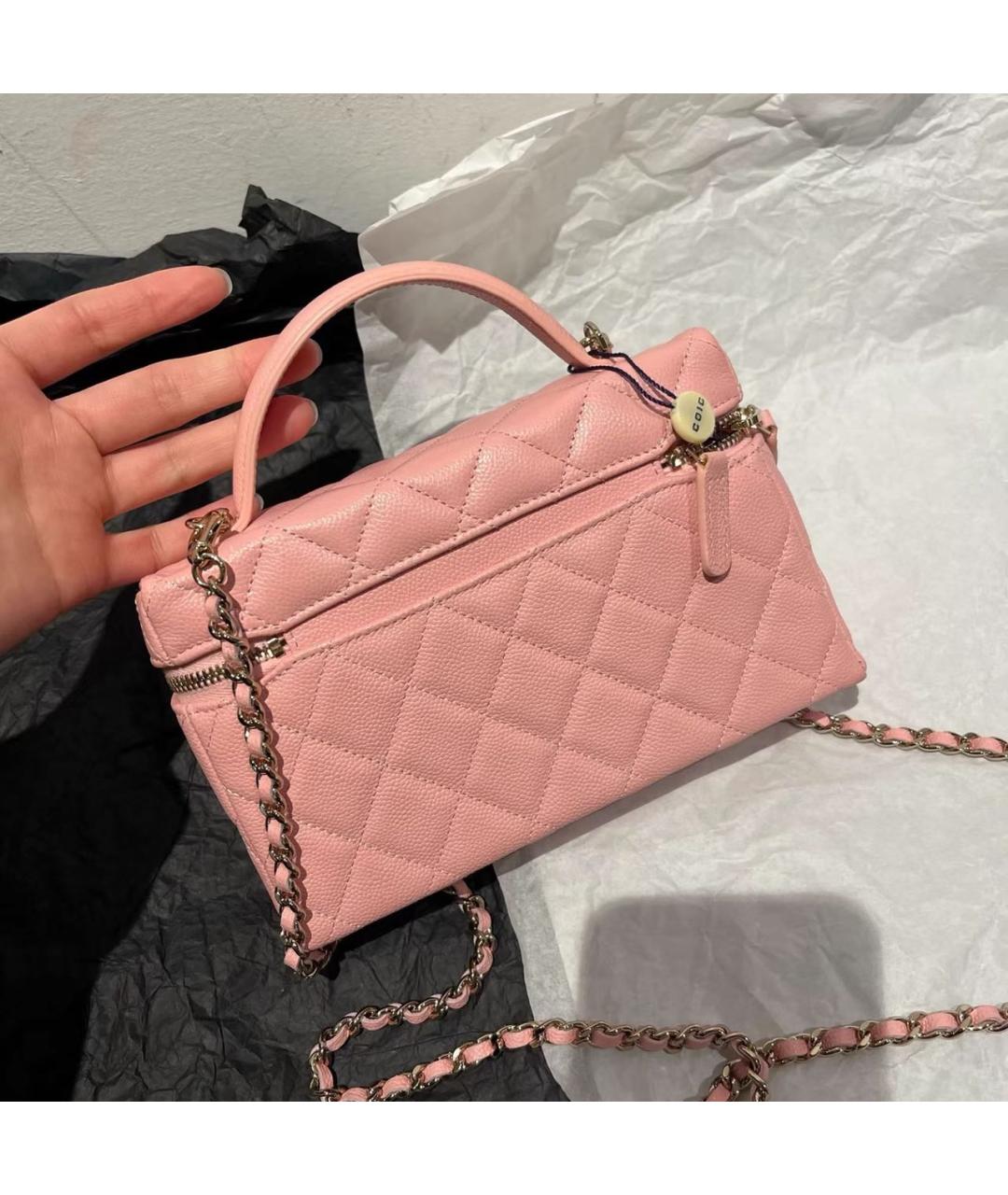 CHANEL Розовая кожаная сумка через плечо, фото 2