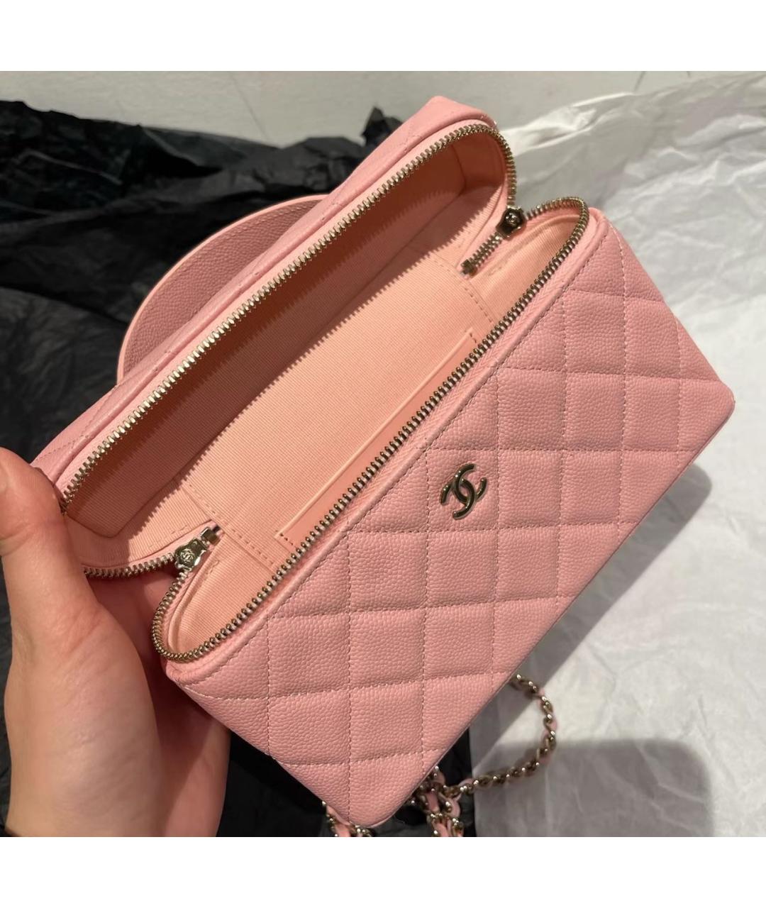 CHANEL Розовая кожаная сумка через плечо, фото 6