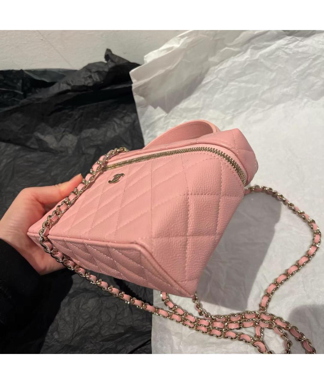 CHANEL Розовая кожаная сумка через плечо, фото 5
