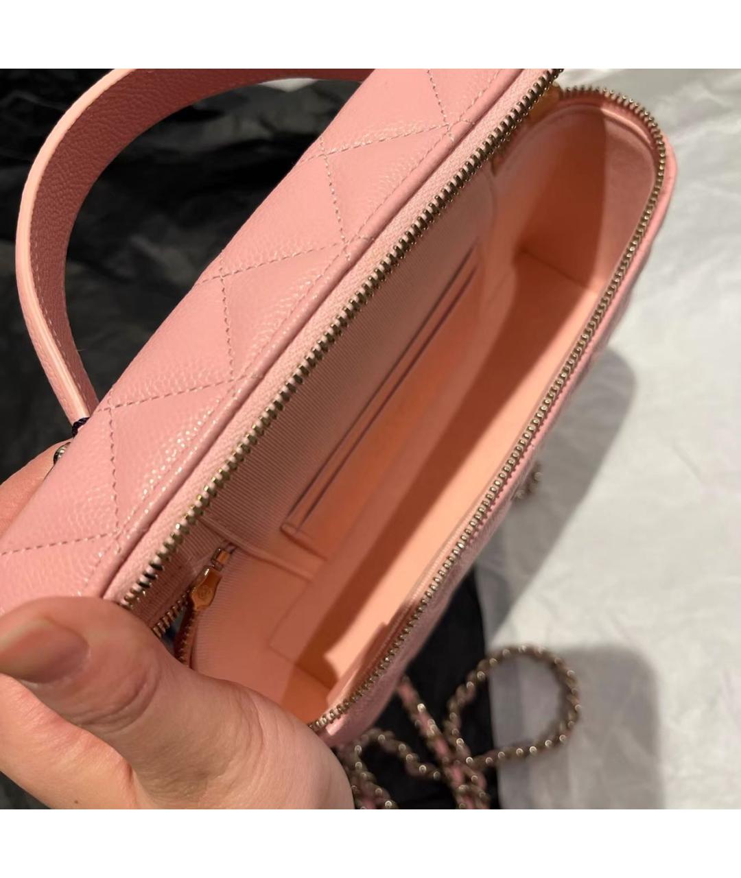 CHANEL Розовая кожаная сумка через плечо, фото 8