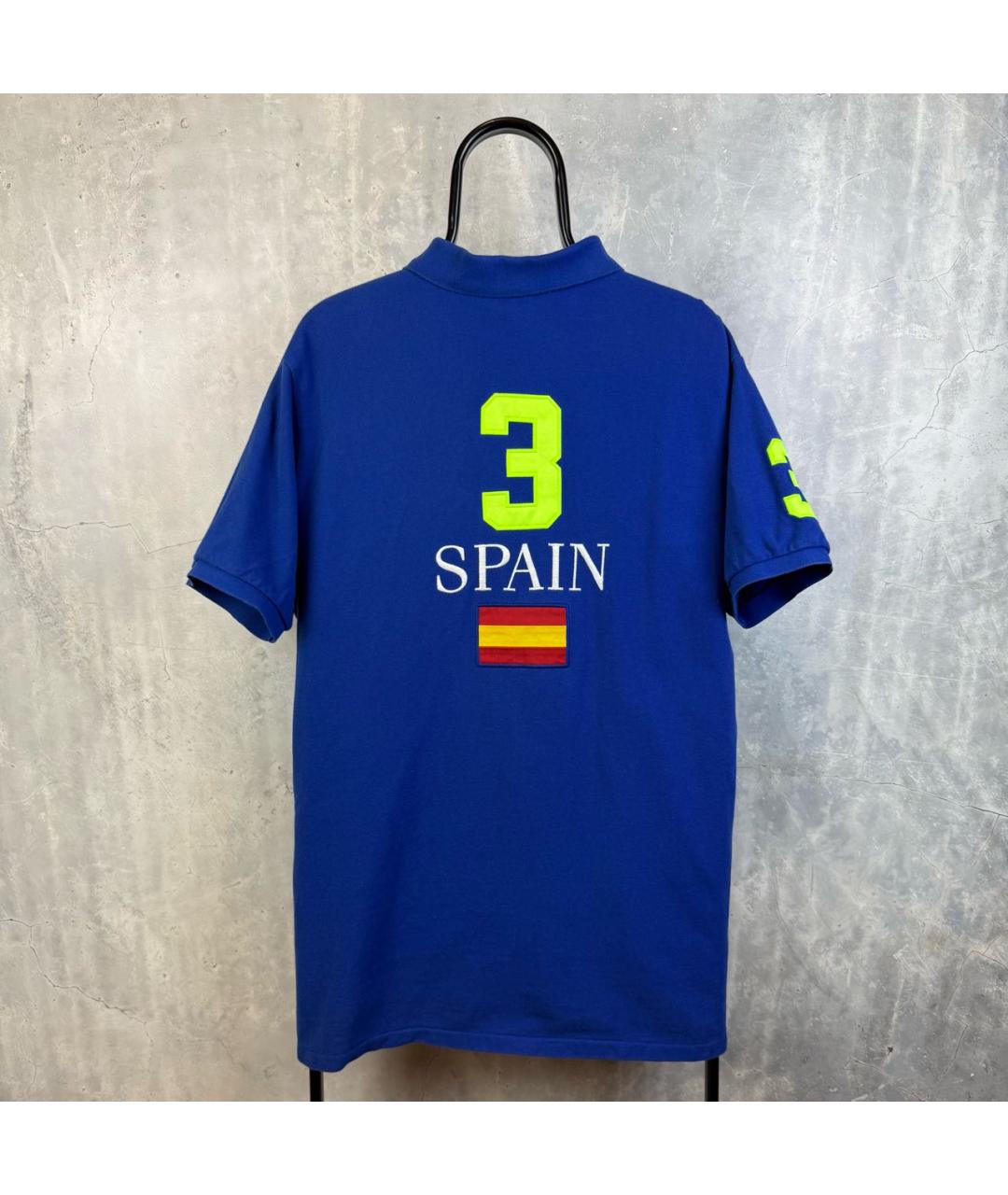 POLO RALPH LAUREN Синее хлопковое поло с коротким рукавом, фото 8