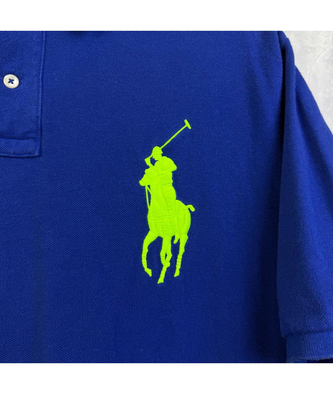 POLO RALPH LAUREN Синее хлопковое поло с коротким рукавом, фото 3