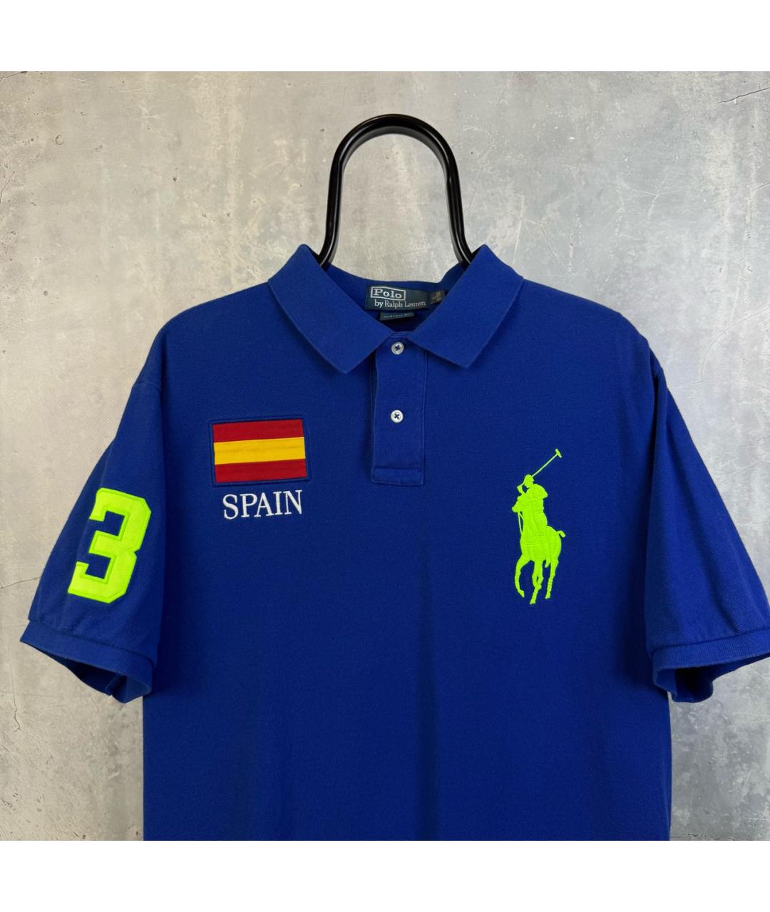 POLO RALPH LAUREN Синее хлопковое поло с коротким рукавом, фото 2