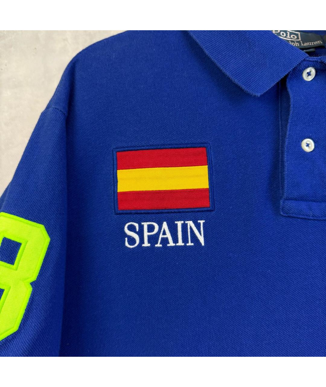 POLO RALPH LAUREN Синее хлопковое поло с коротким рукавом, фото 4