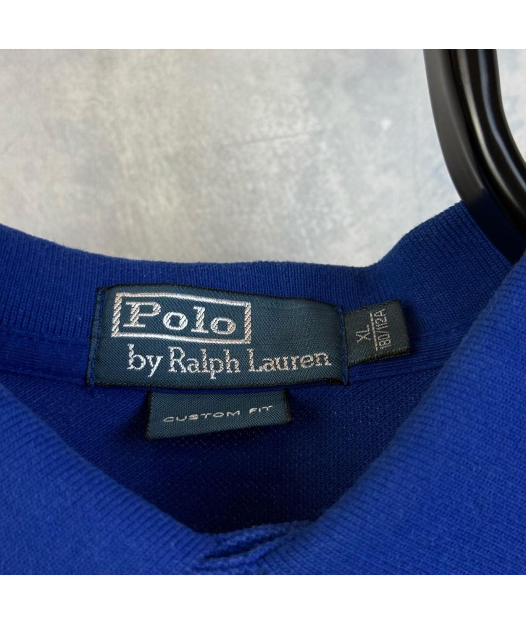 POLO RALPH LAUREN Синее хлопковое поло с коротким рукавом, фото 7