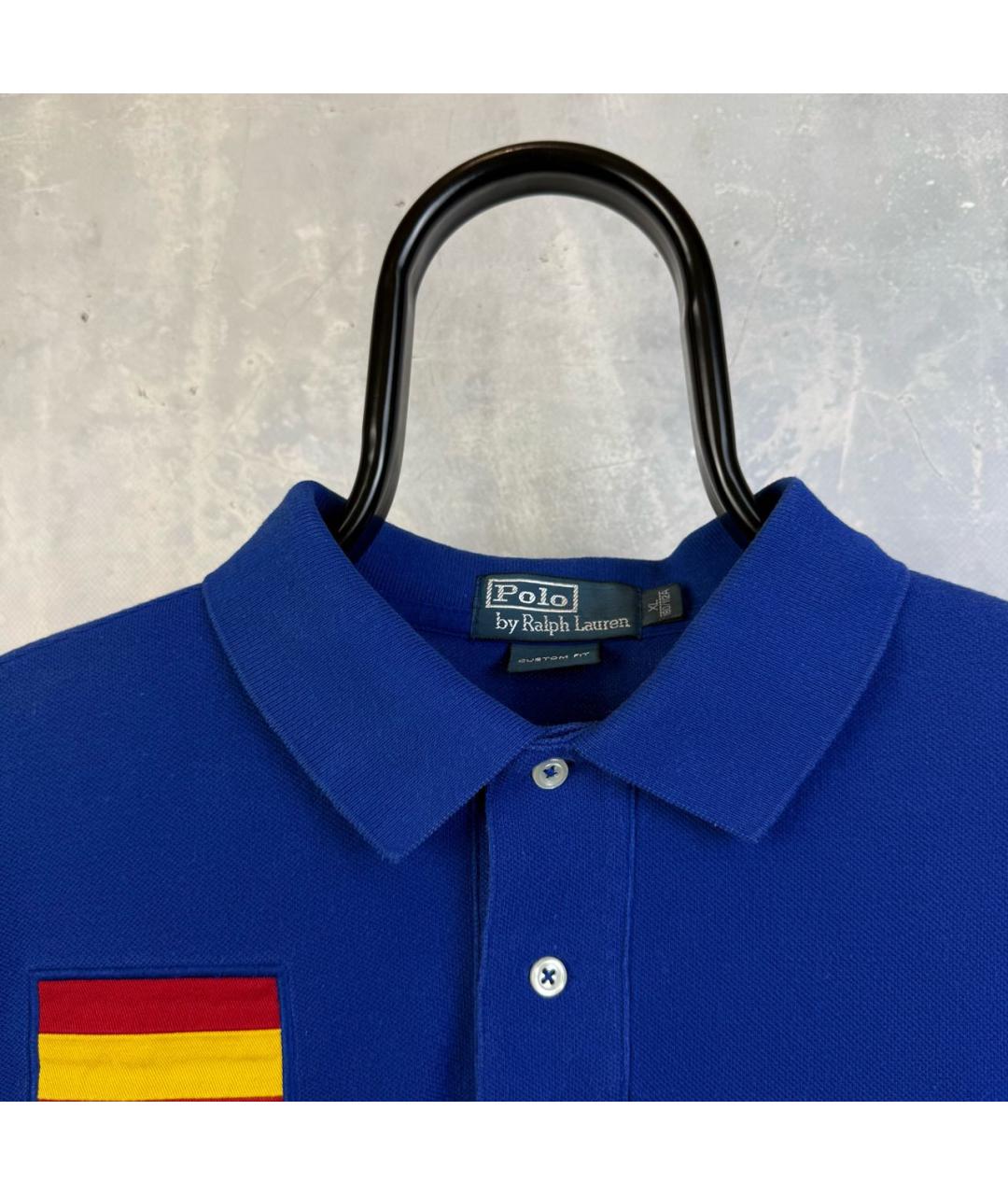 POLO RALPH LAUREN Синее хлопковое поло с коротким рукавом, фото 6