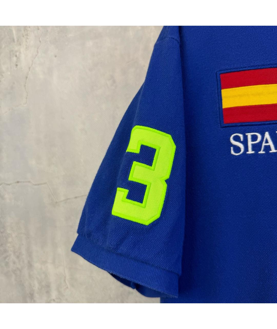 POLO RALPH LAUREN Синее хлопковое поло с коротким рукавом, фото 5