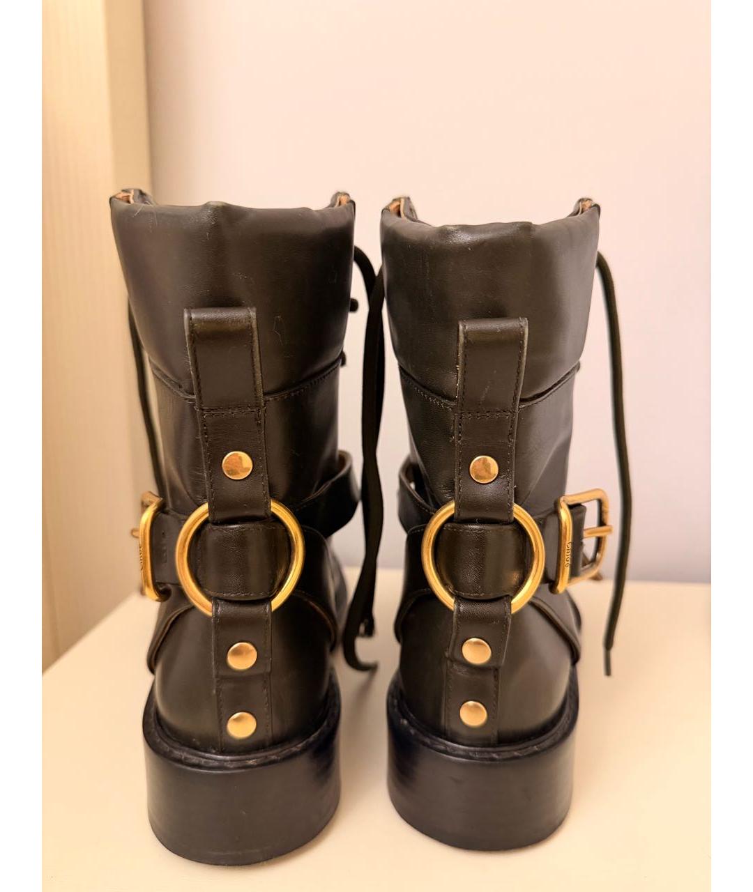 CHLOE Черные кожаные ботинки, фото 2