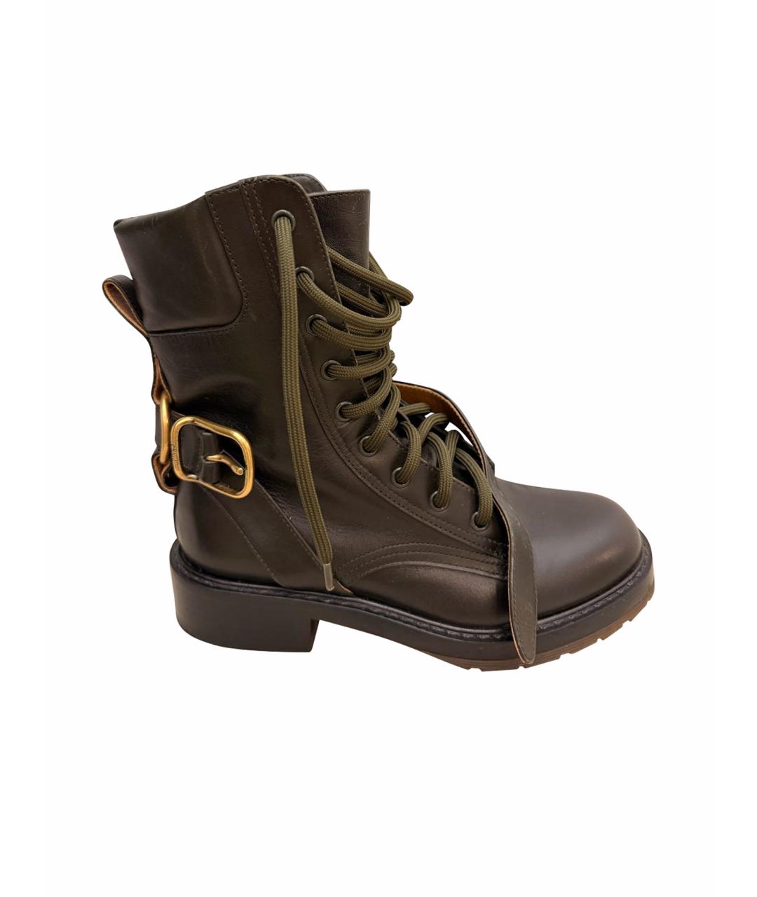 CHLOE Черные кожаные ботинки, фото 1