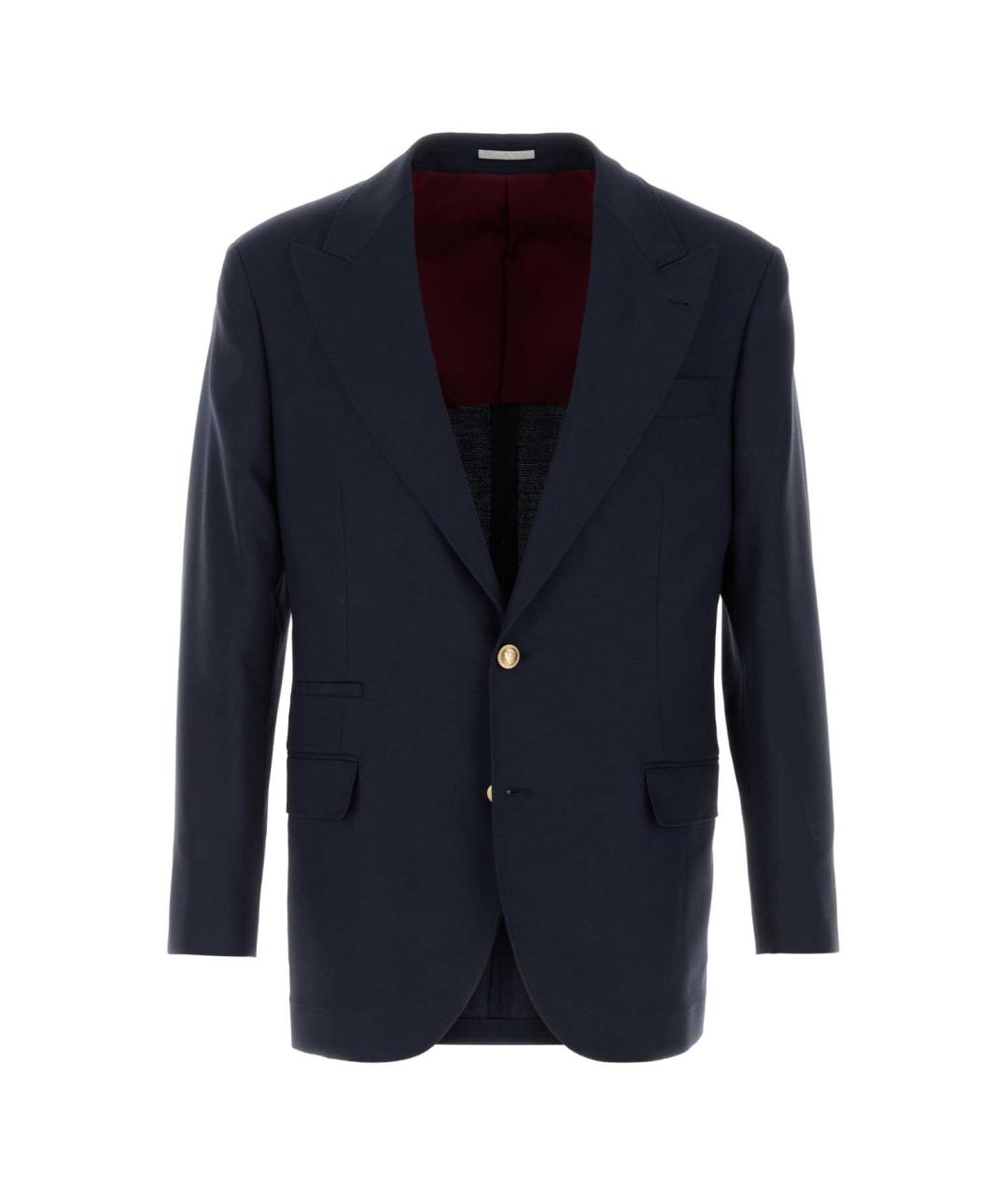 BRUNELLO CUCINELLI Темно-синий шерстяной пиджак, фото 1