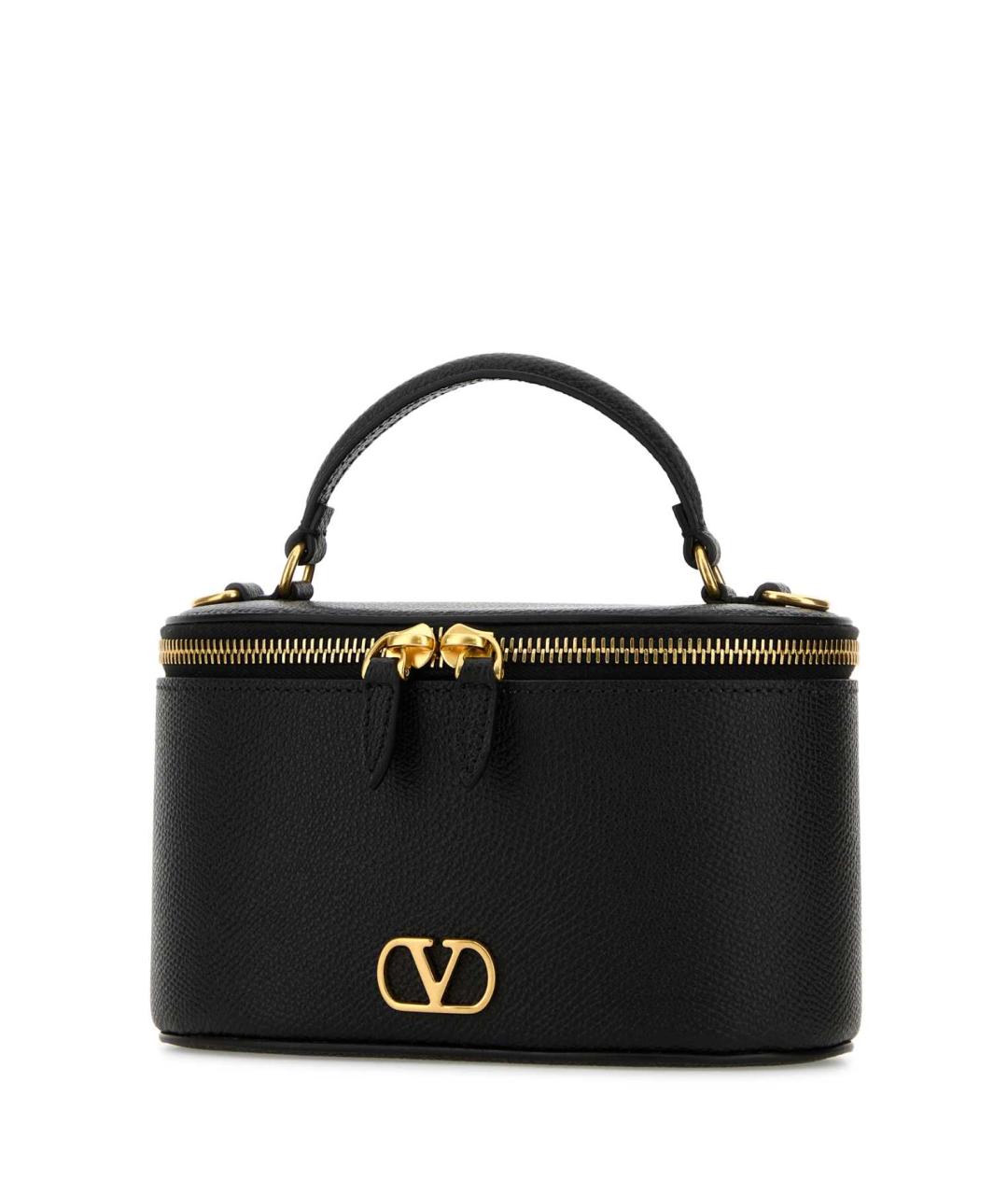 VALENTINO Черная кожаная сумка с короткими ручками, фото 2