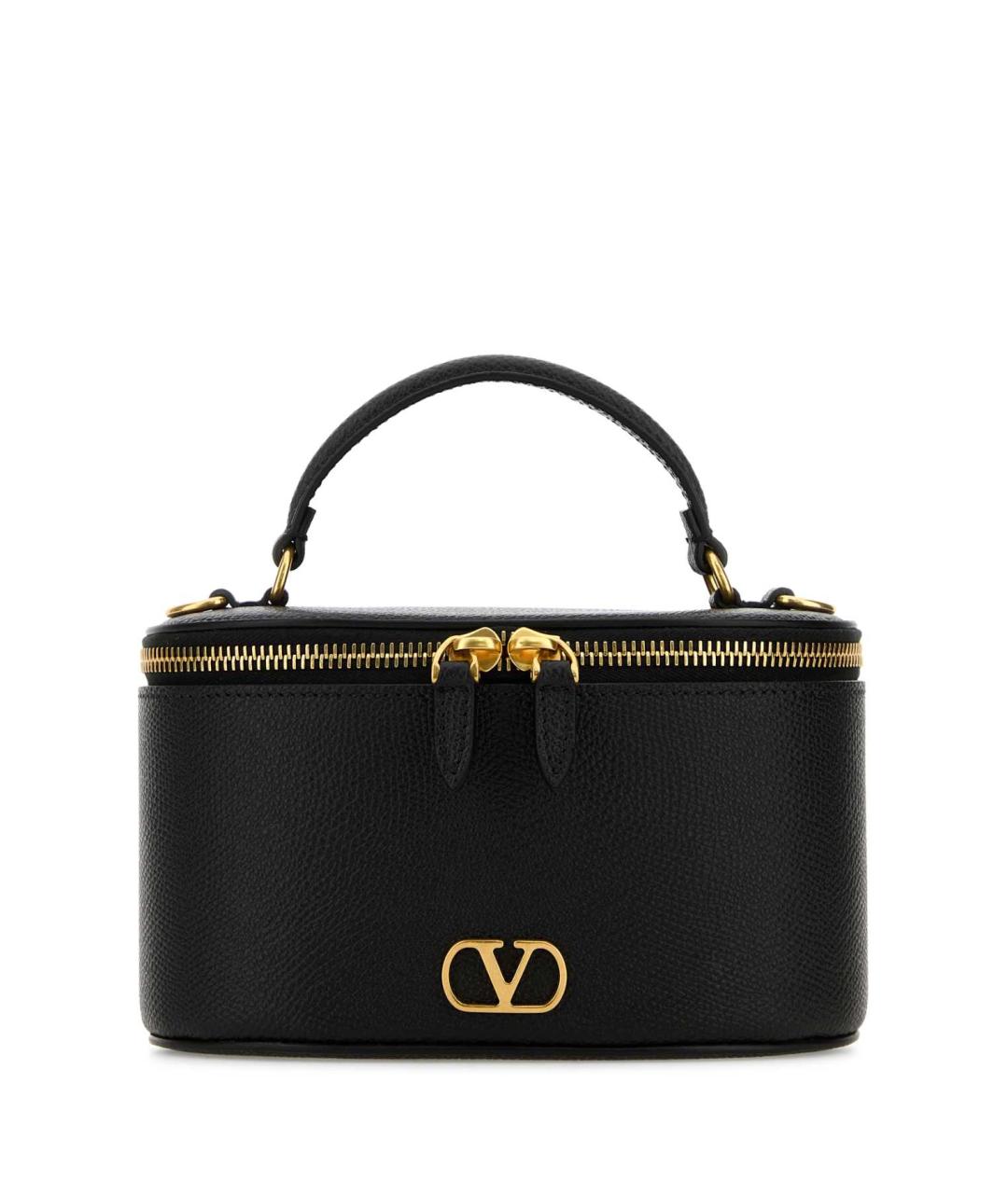 VALENTINO Черная кожаная сумка с короткими ручками, фото 1