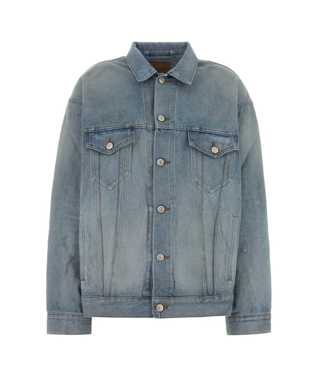 BALENCIAGA Голубая хлопковая куртка, фото 1