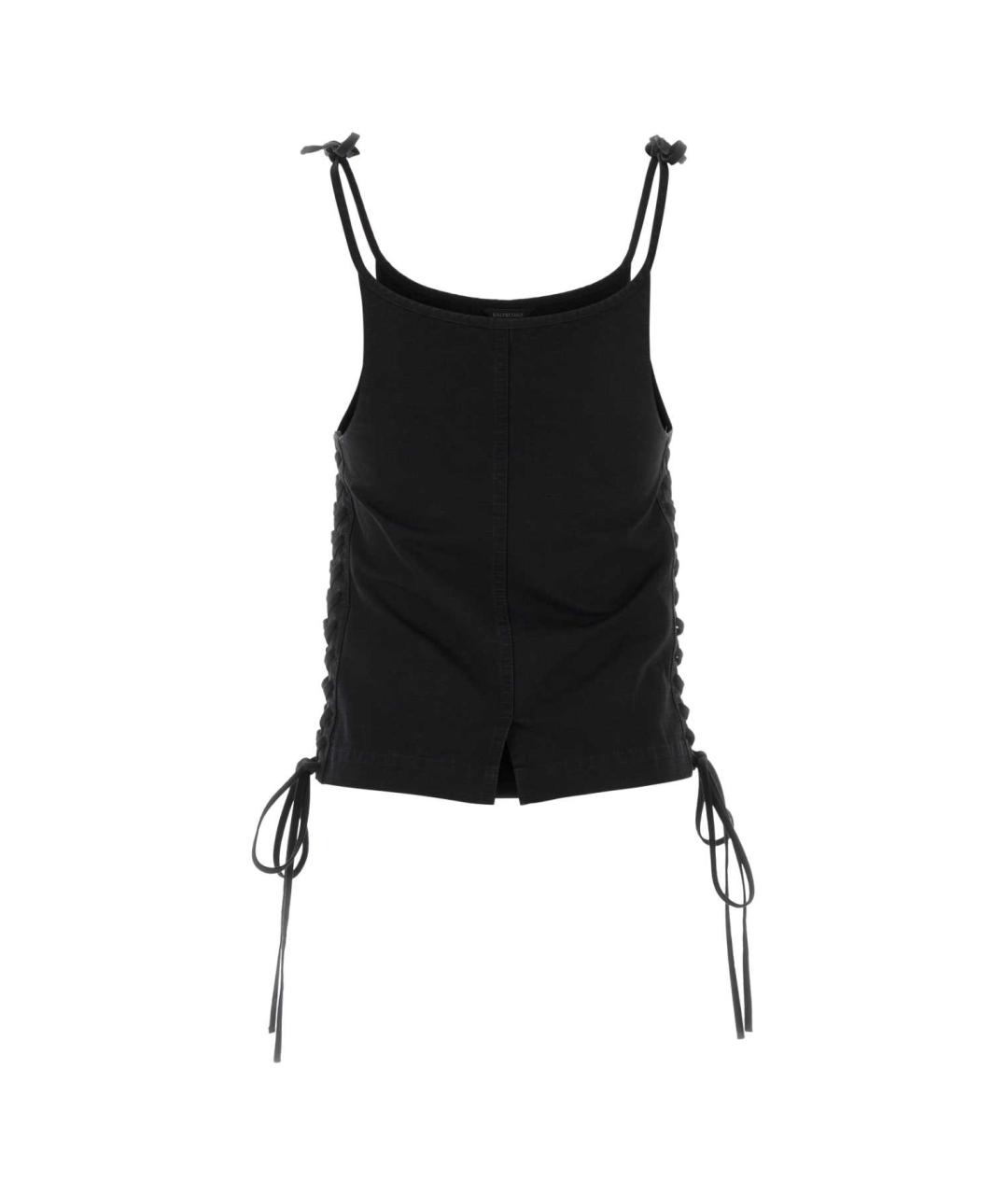 BALENCIAGA Черная хлопковая майка, фото 2