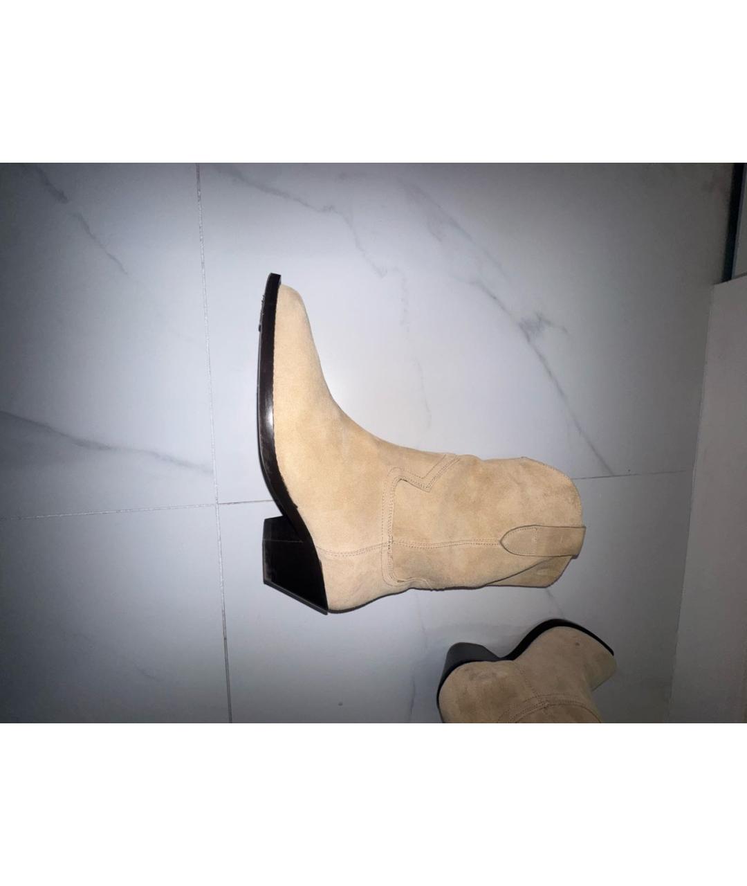 ISABEL MARANT Бежевые замшевые полусапоги, фото 5