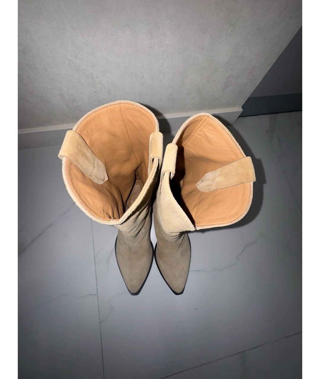 ISABEL MARANT Бежевые замшевые полусапоги, фото 3