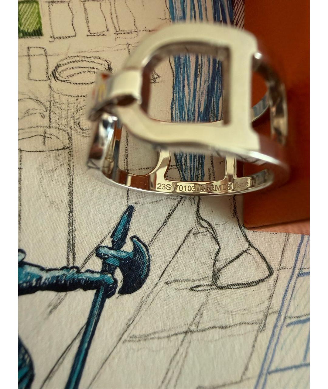 HERMES Серебряное серебряное кольцо, фото 6