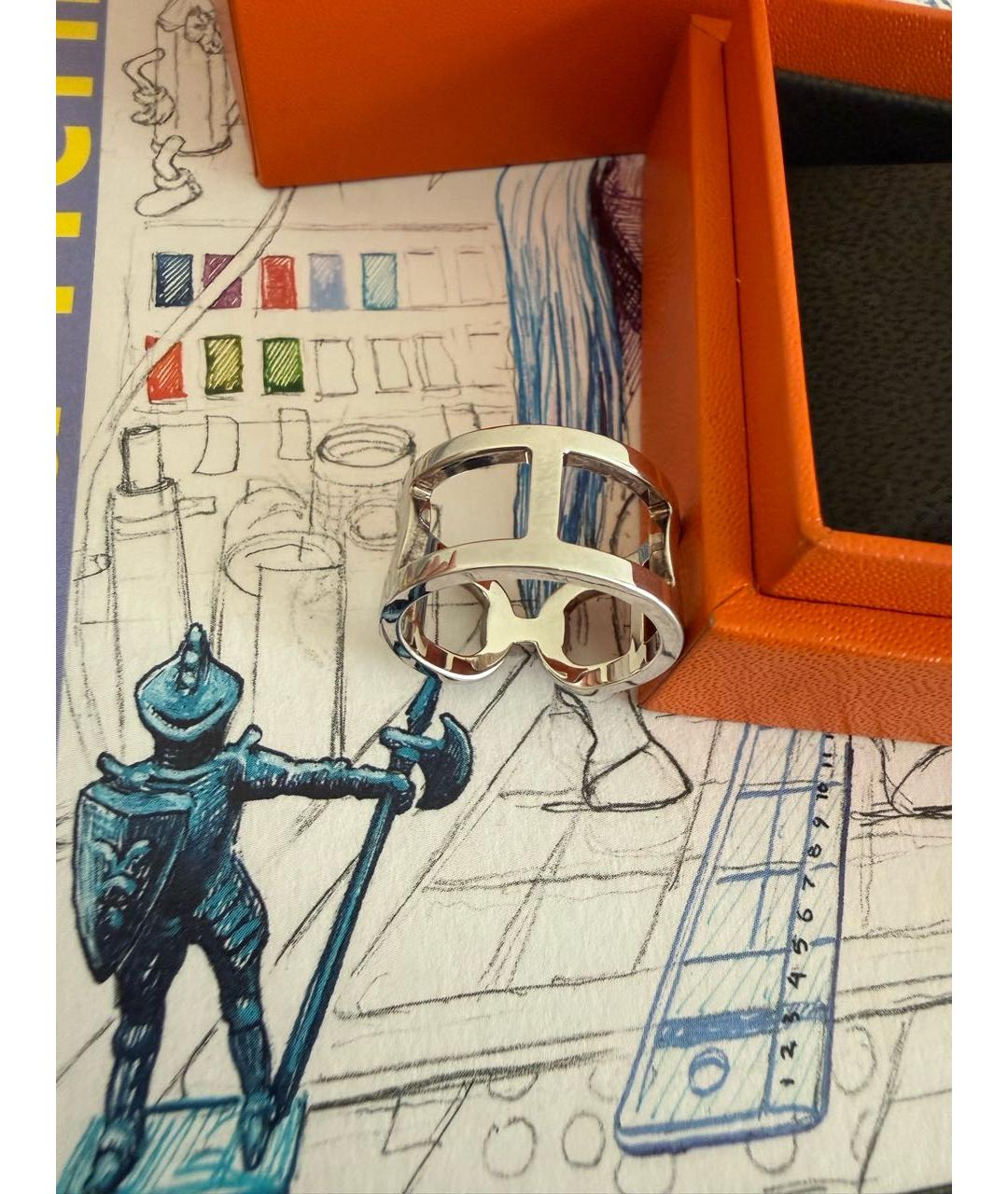 HERMES Серебряное серебряное кольцо, фото 3