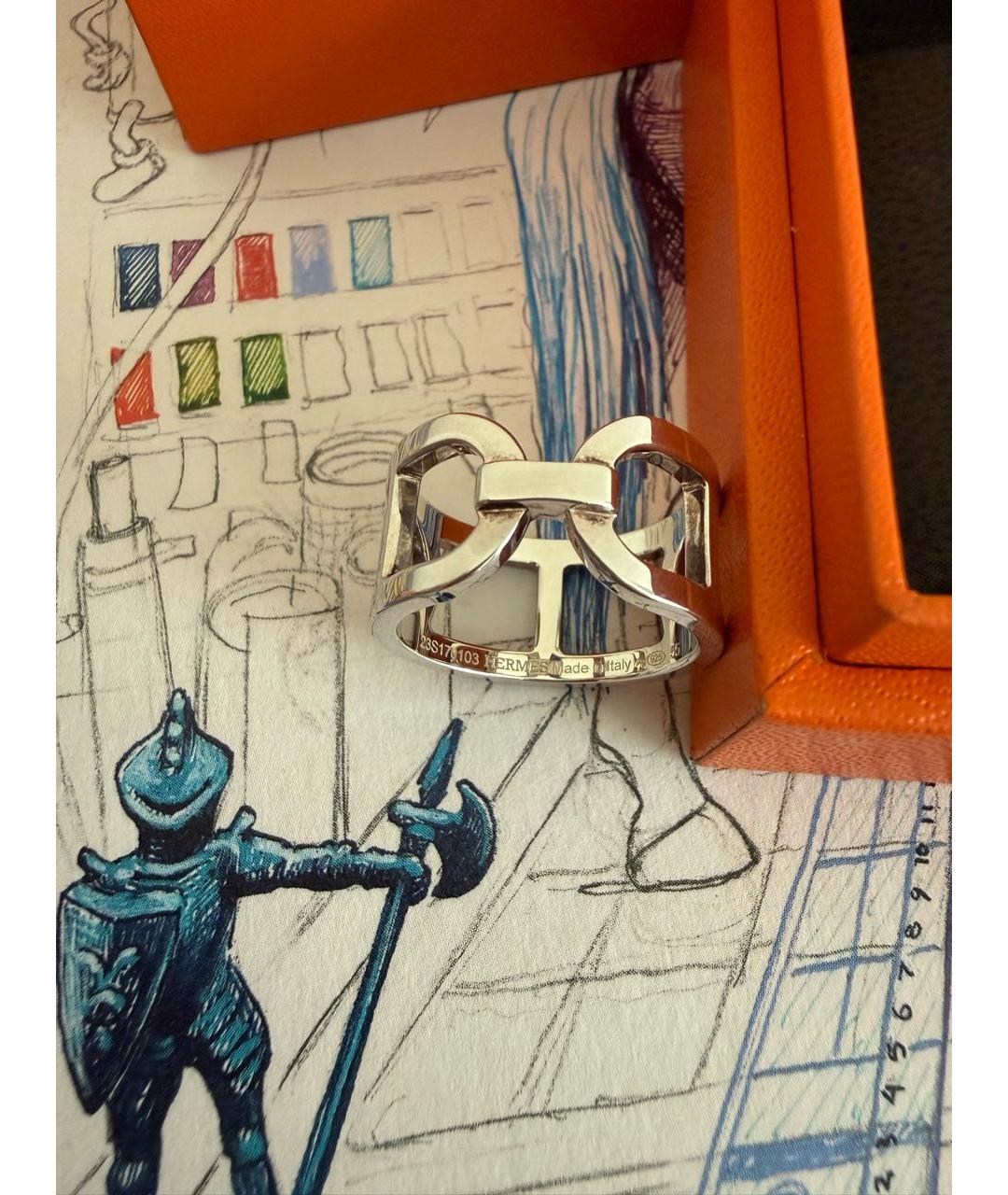 HERMES Серебряное серебряное кольцо, фото 4