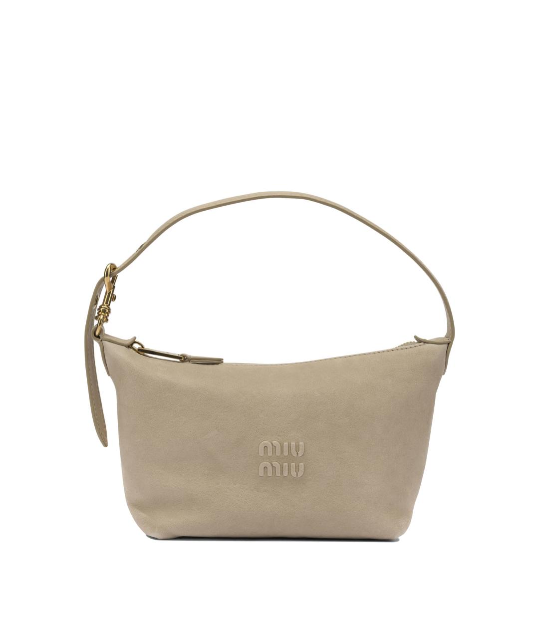 MIU MIU Бежевая кожаная сумка через плечо, фото 1