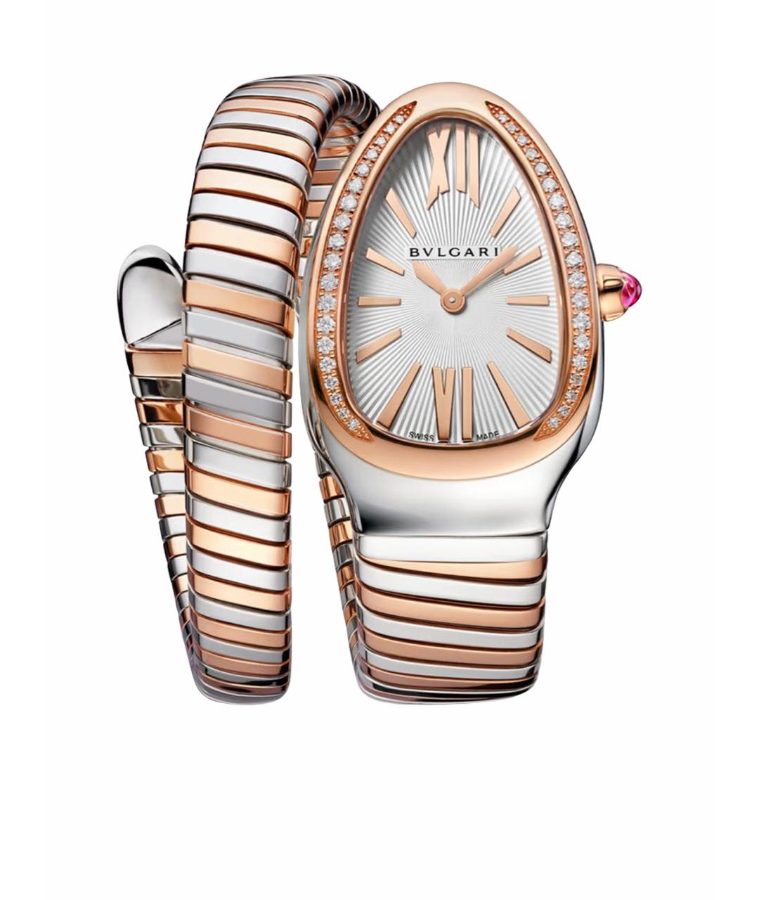 BVLGARI Бежевые часы из розового золота, фото 1