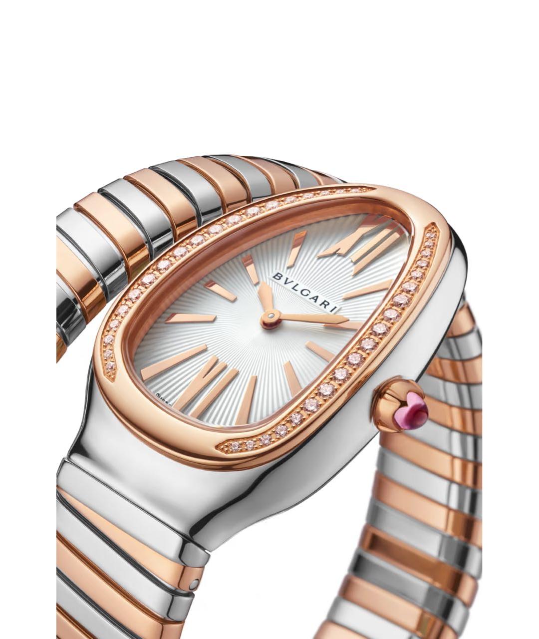 BVLGARI Бежевые часы из розового золота, фото 3