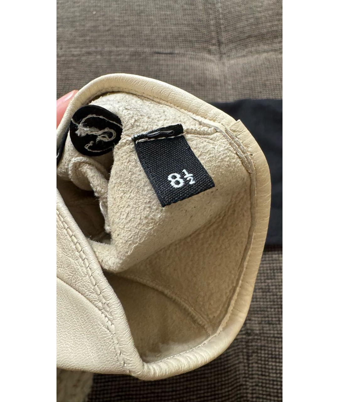 CHANEL Белые кожаные митенки, фото 5