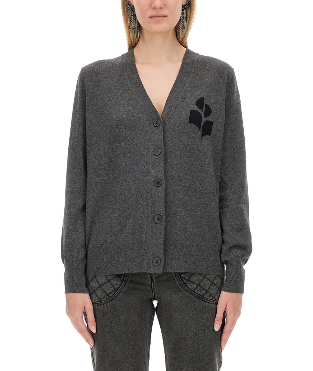 ISABEL MARANT ETOILE Серый хлопковый кардиган, фото 5