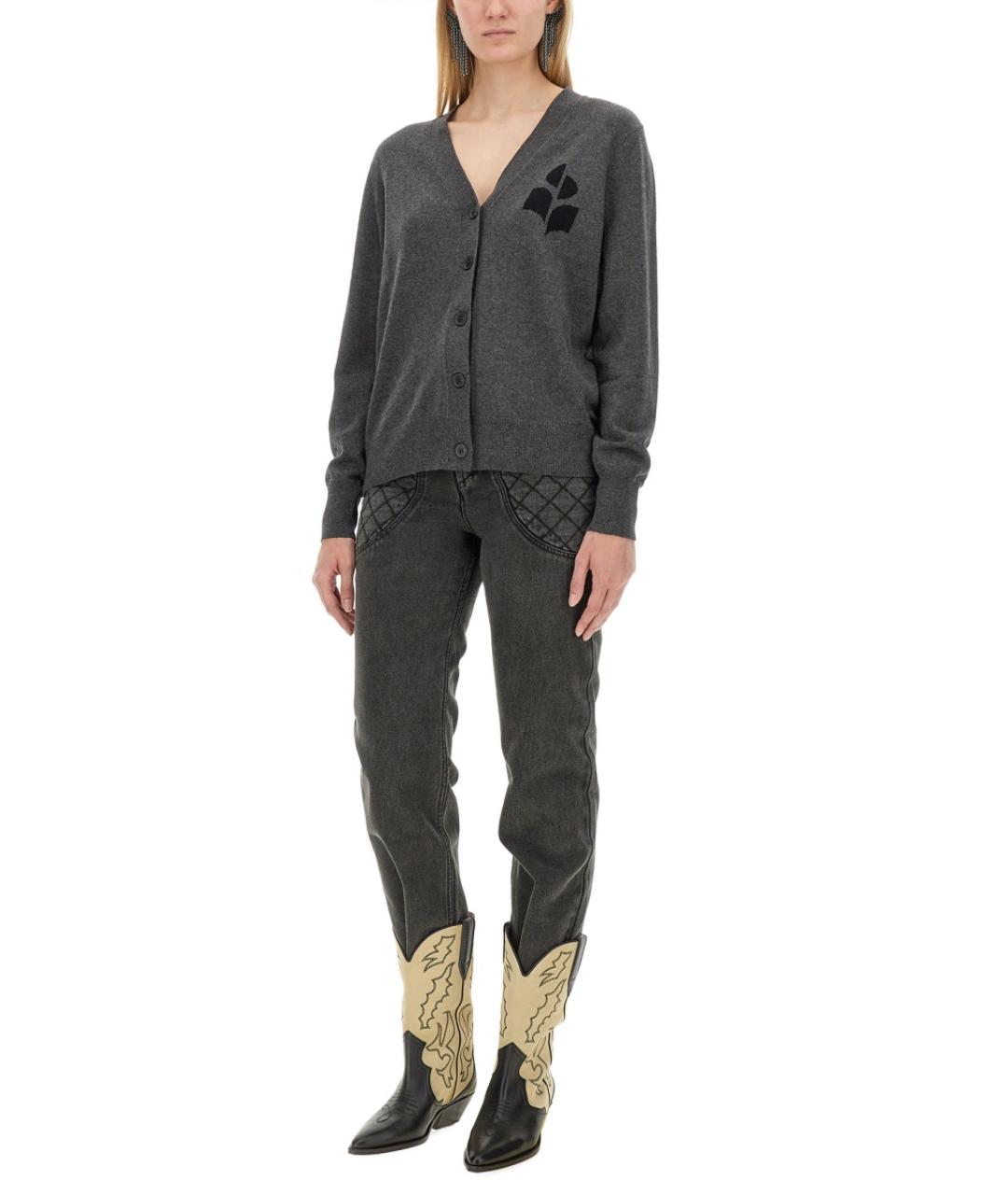 ISABEL MARANT ETOILE Серый хлопковый кардиган, фото 2