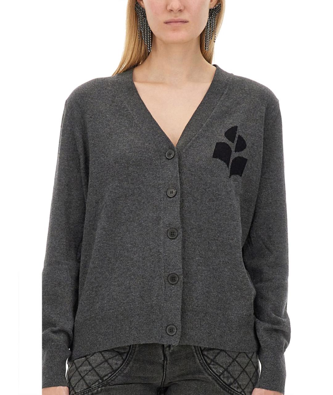 ISABEL MARANT ETOILE Серый хлопковый кардиган, фото 4