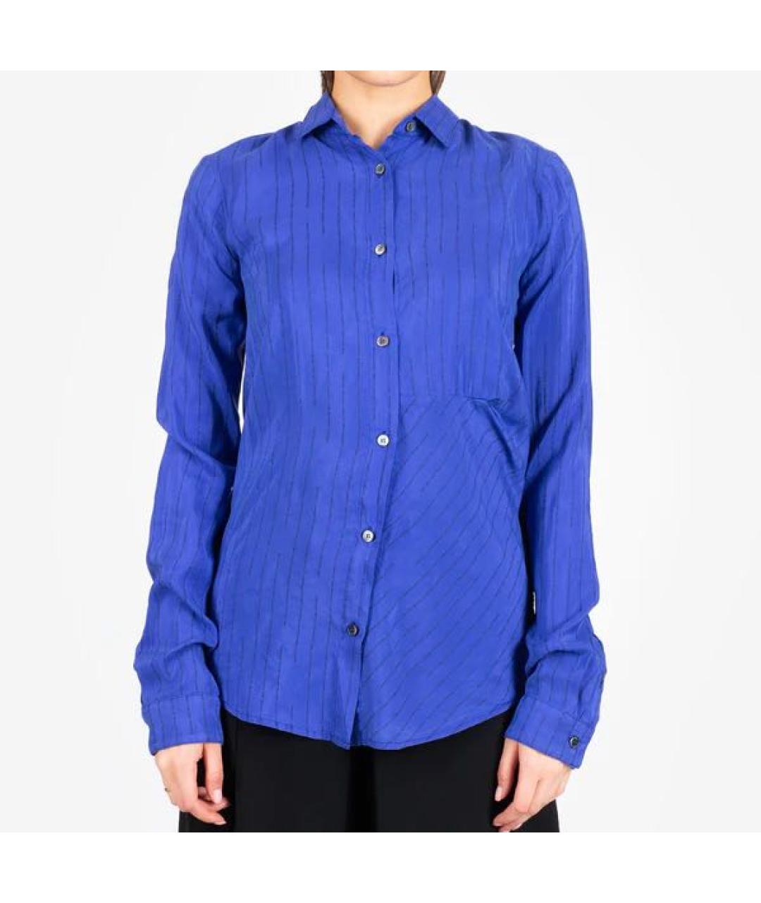 UNRAVEL PROJECT Синяя шелковая рубашка, фото 3