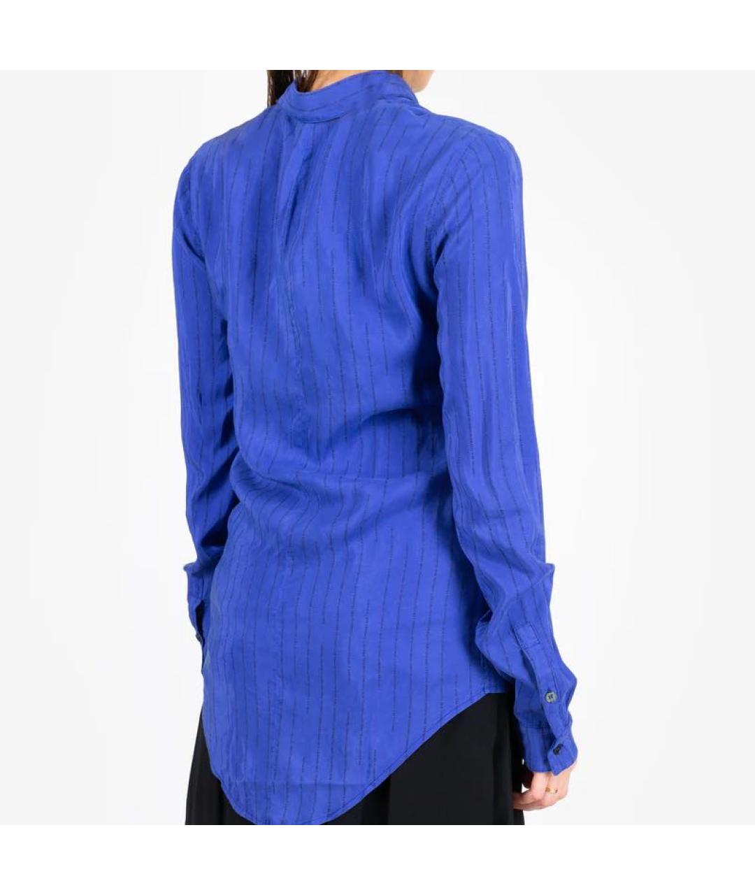 UNRAVEL PROJECT Синяя шелковая рубашка, фото 4