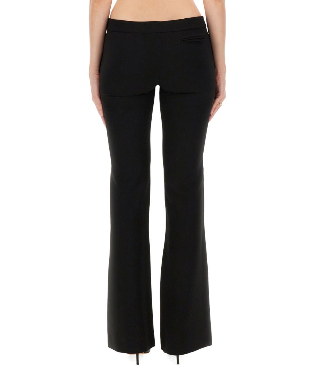 MOSCHINO Черные полиэстеровые прямые брюки, фото 4