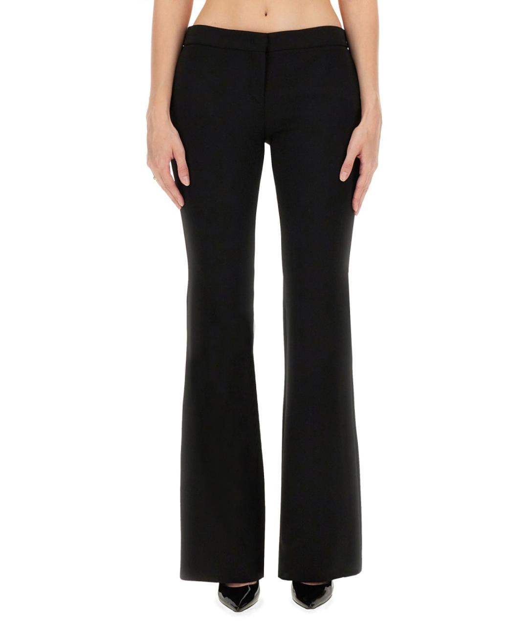 MOSCHINO Черные полиэстеровые прямые брюки, фото 2