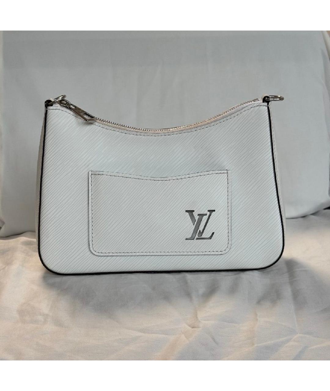 LOUIS VUITTON Белая кожаная сумка через плечо, фото 10