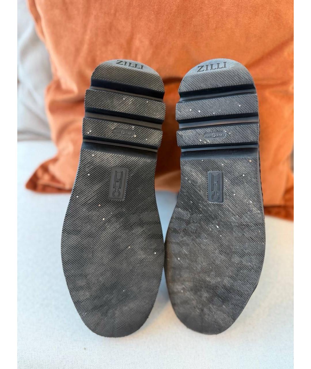 ZILLI Черные низкие кроссовки / кеды, фото 7
