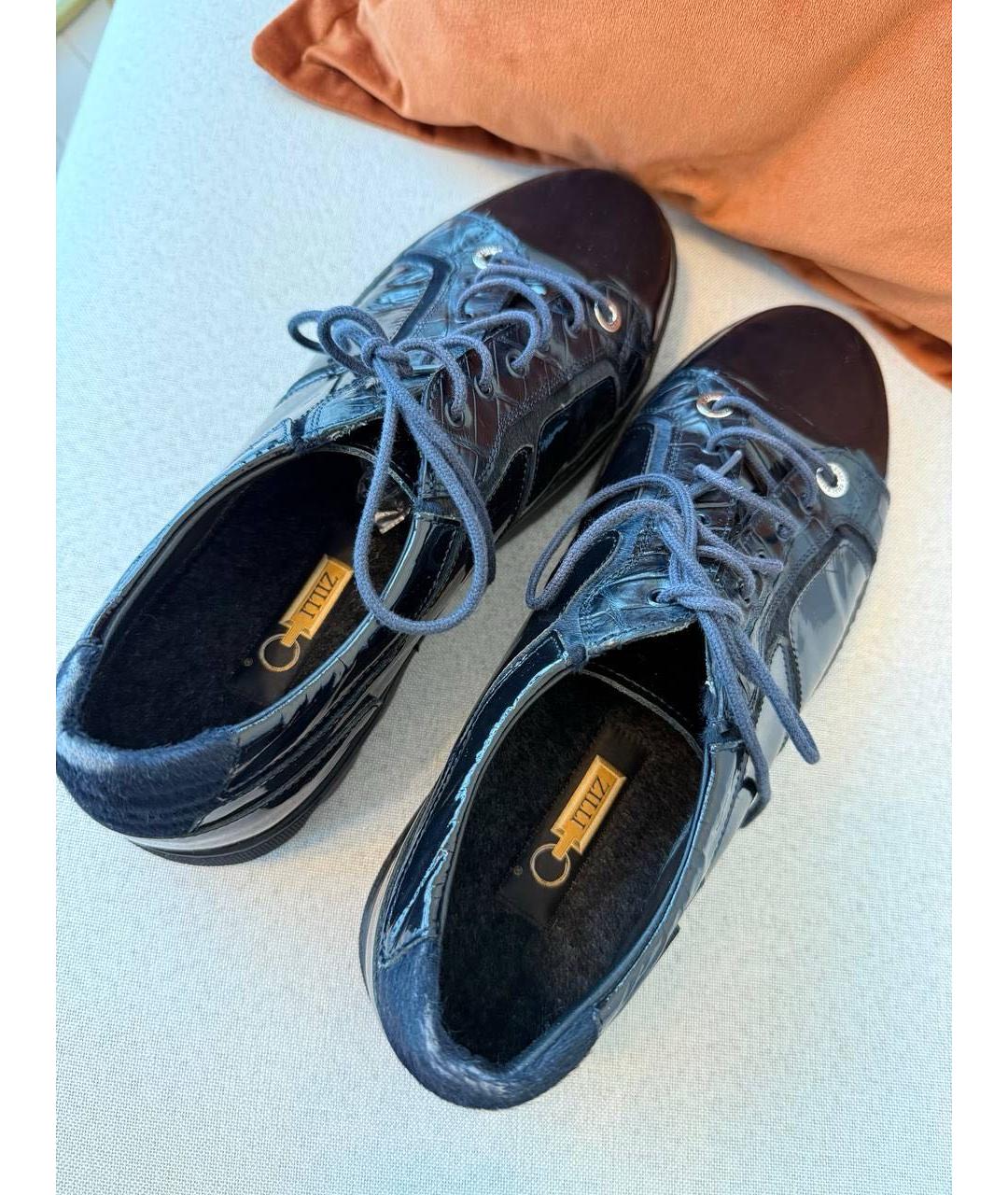 ZILLI Черные низкие кроссовки / кеды, фото 2