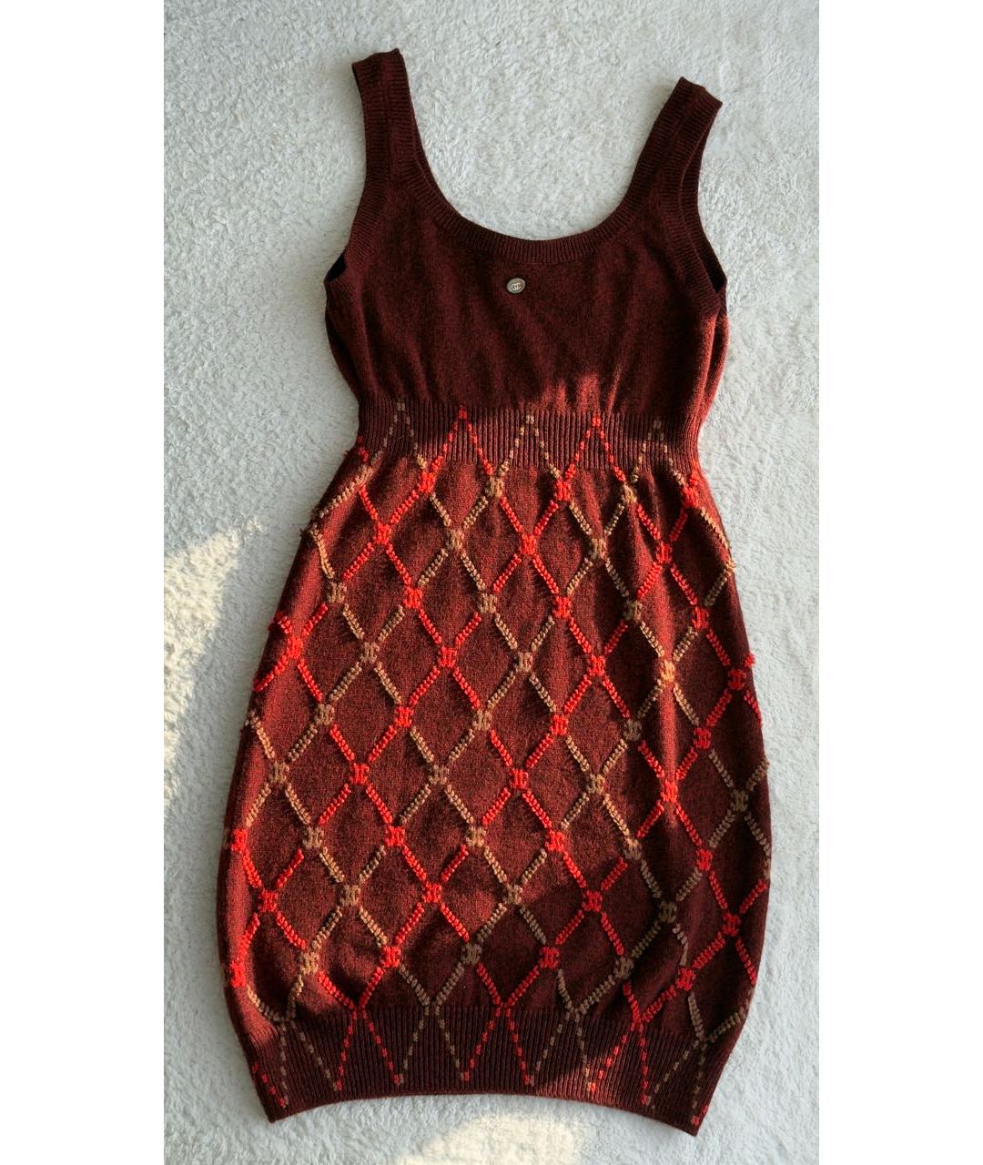 CHANEL Бордовый кашемировый сарафан, фото 2